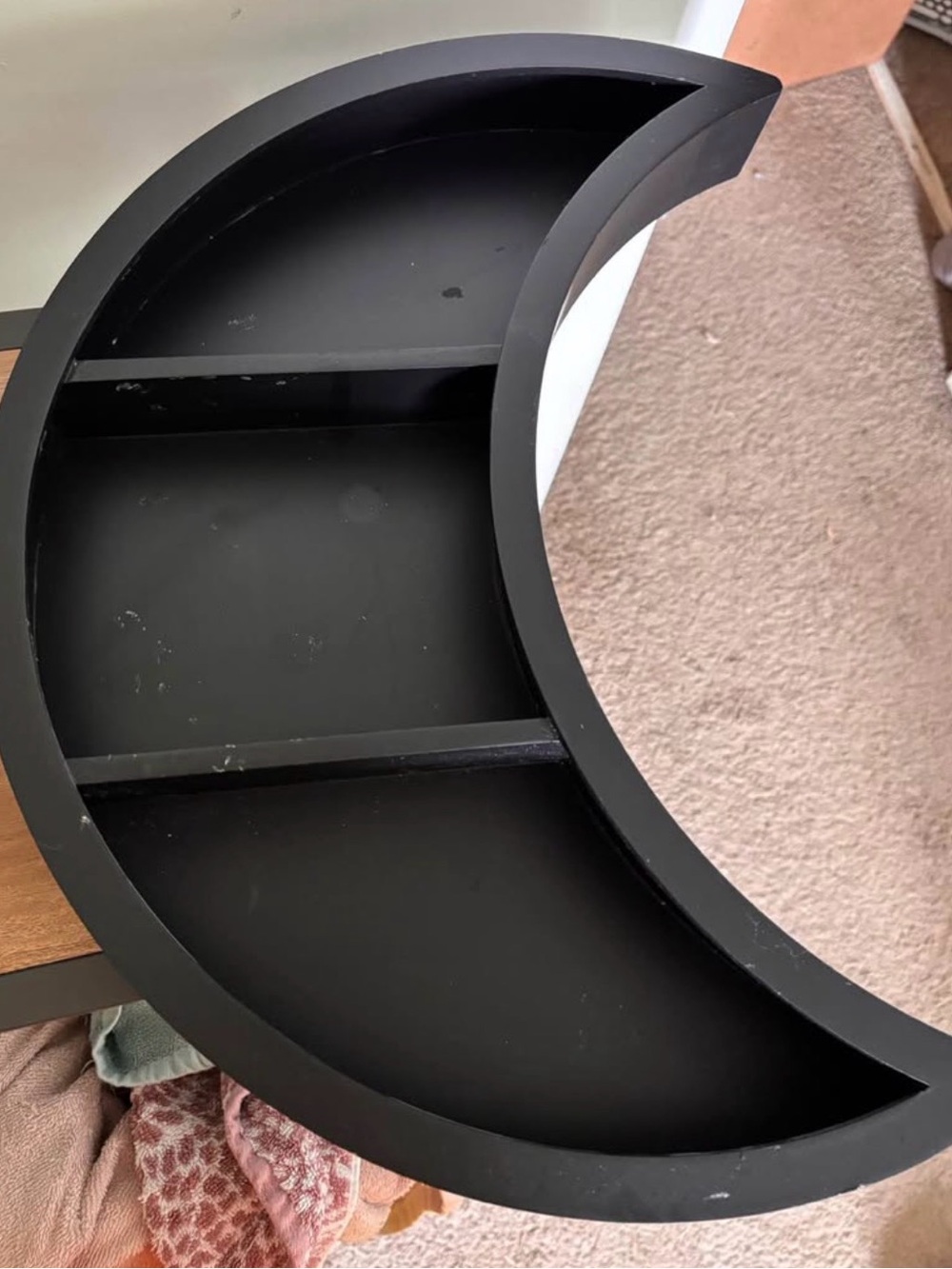 Killstar Black Crescent Moon Shelf